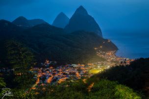 Las montañas Pitons Santa Lucía