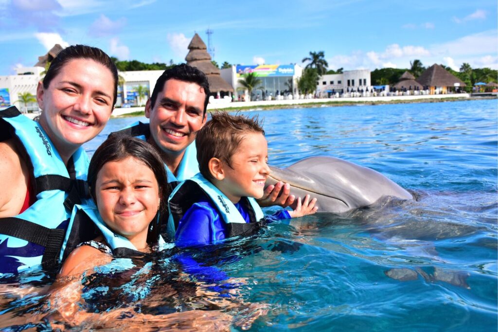 nadar-con-delfines-en-familia