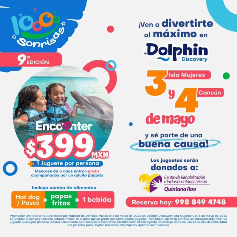 vive un encuentro con delfines y regala 10,000 sonrisas